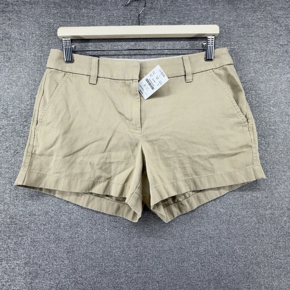 J Crew Classic Chino Shorts Women Size 4 Beige Casual NEW